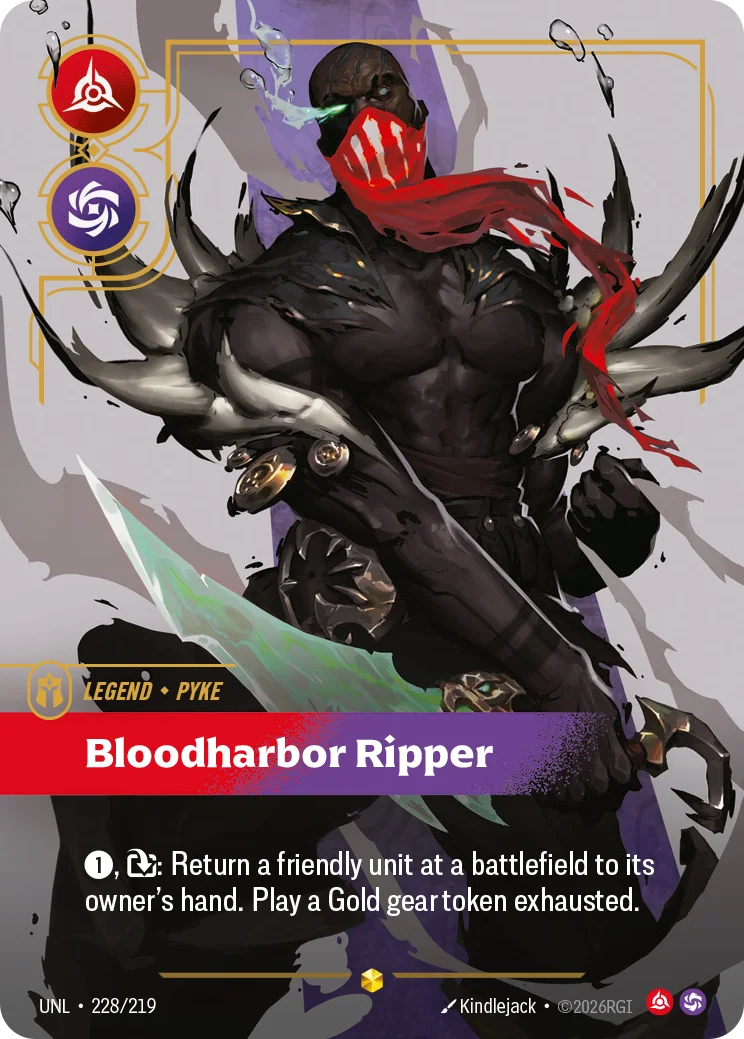 Pyke, Bloodharbor Ripper — Riftbound overnumbered card UNL 228