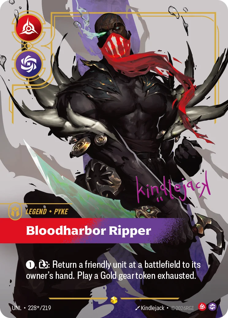 Pyke, Bloodharbor Ripper — Riftbound signature card UNL 228