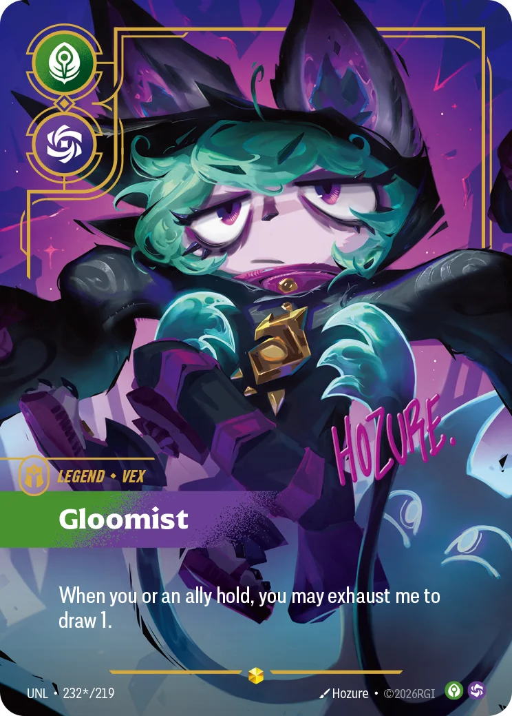 Vex, Gloomist — Riftbound signature card UNL 232