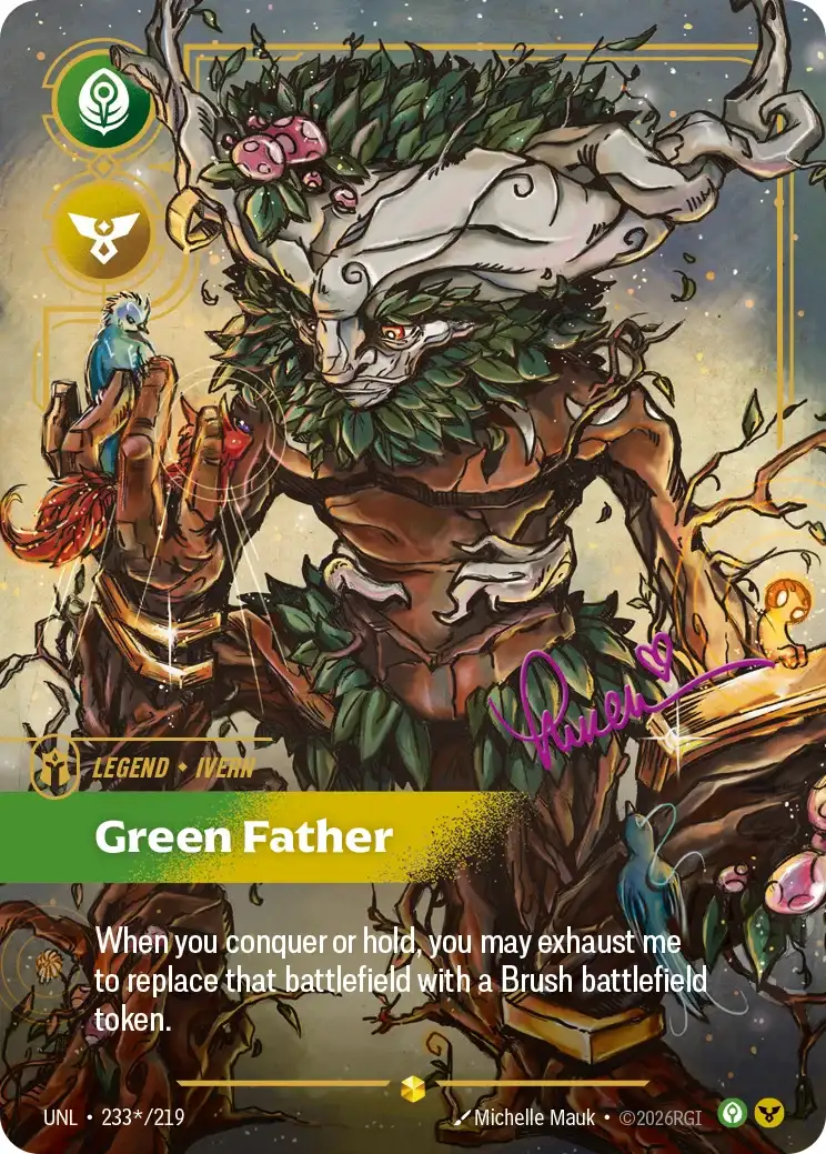 Ivern, Green Father — Riftbound signature card UNL 233