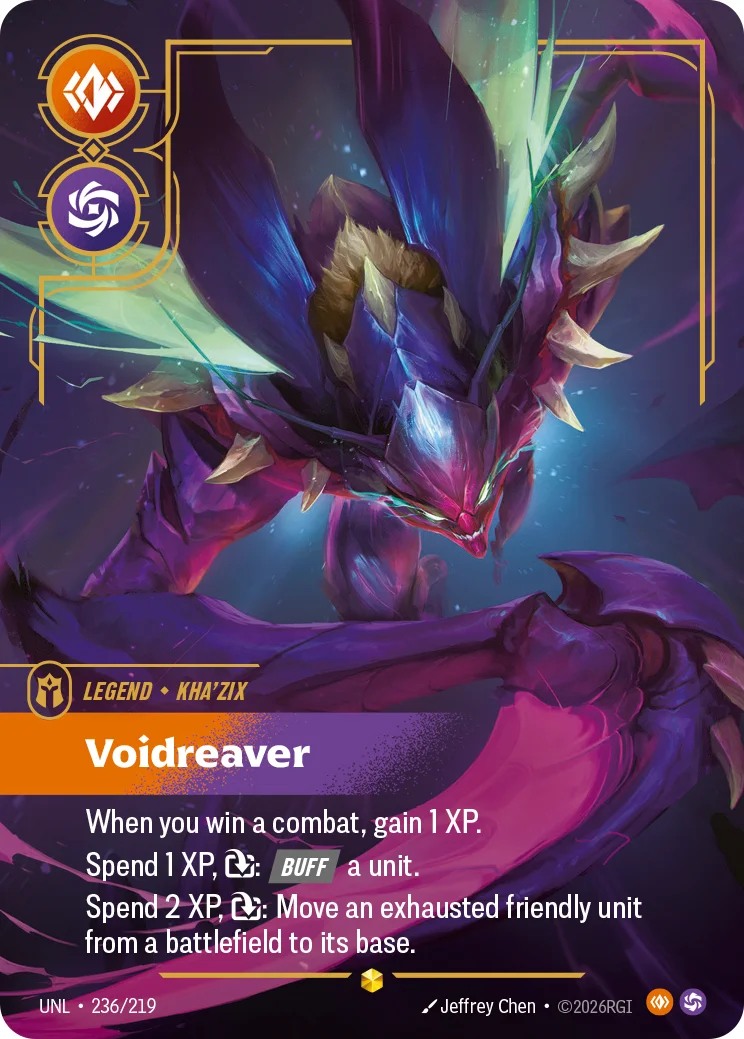 Kha'Zix, Voidreaver — Riftbound overnumbered card UNL 236