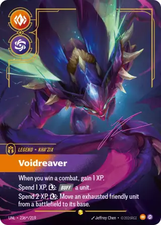 Kha'Zix, Voidreaver — Riftbound signature card UNL 236