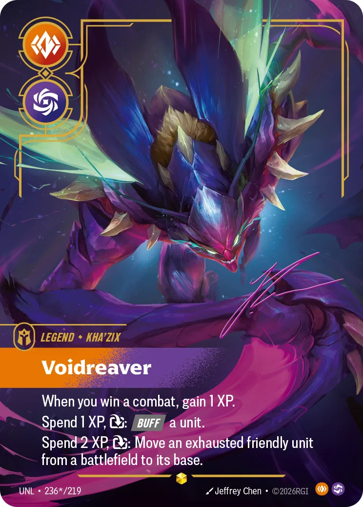 Kha'Zix, Voidreaver — Riftbound signature card UNL 236