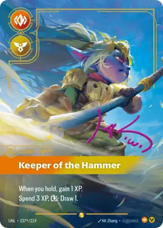 Poppy, Keeper of the Hammer — Riftbound signature card UNL 237