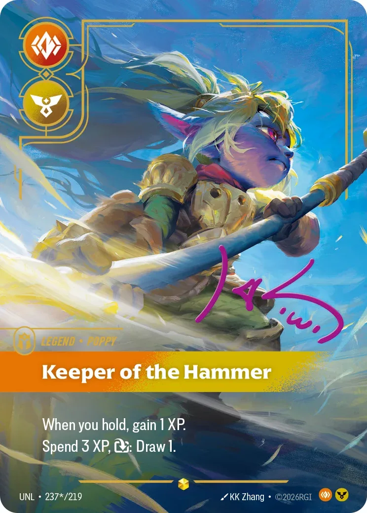 Poppy, Keeper of the Hammer — Riftbound signature card UNL 237