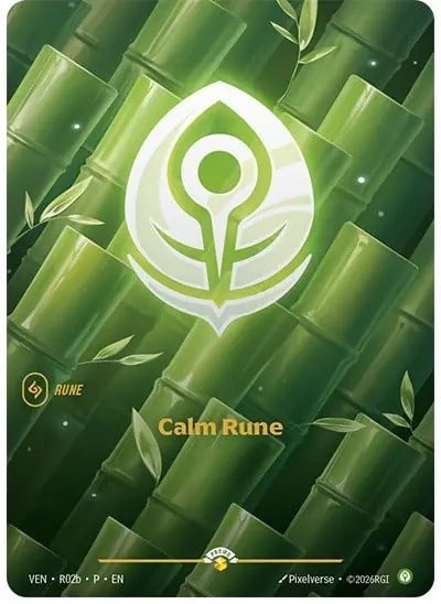 Calm Rune — Riftbound promo card VEN R02B