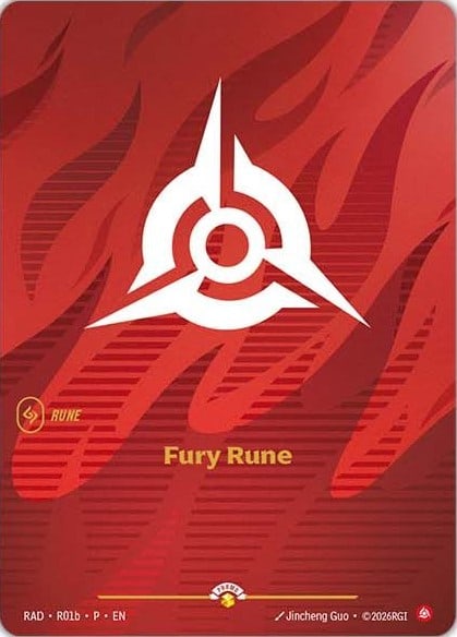 Fury Rune — Riftbound promo card RAD R01B