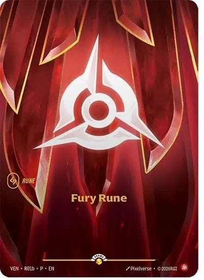 Fury Rune — Riftbound promo card VEN R01B