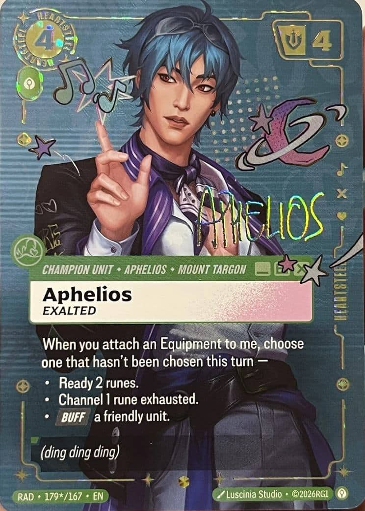 Aphelios, Exalted — Riftbound signature card RAD 179
