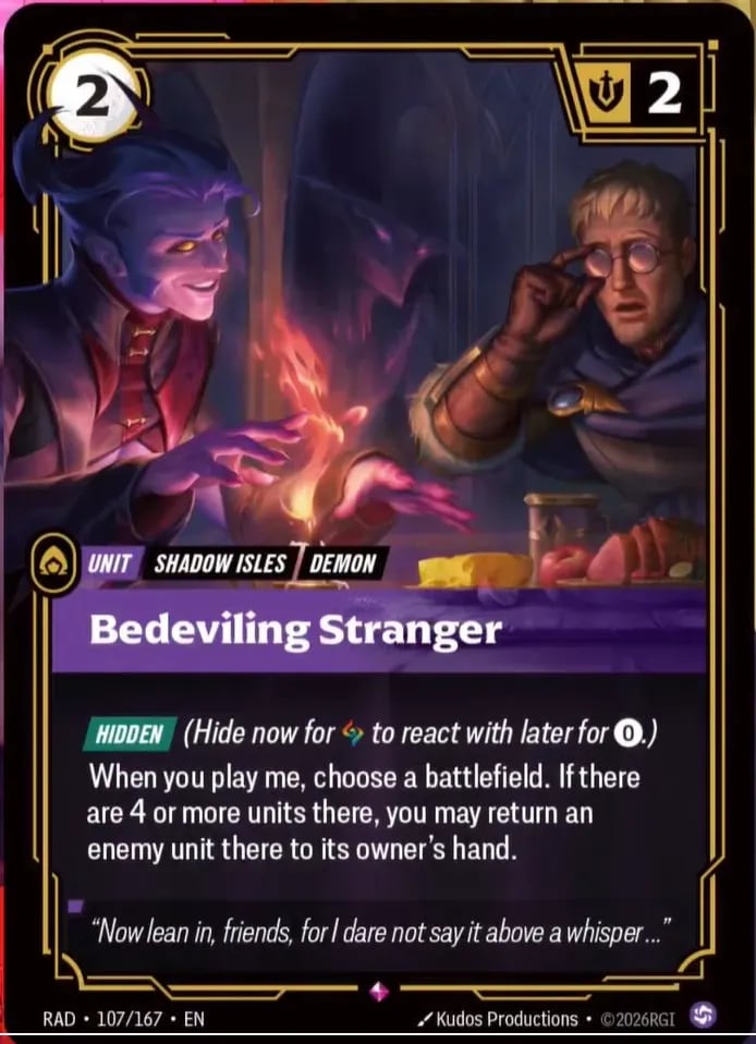 Bedeviling Stranger — Riftbound card RAD 107