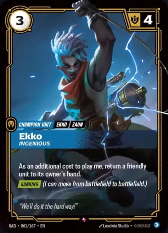 Ekko, Ingenious — Riftbound card RAD 061