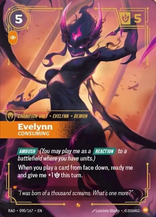 Evelynn, Consuming — Riftbound Epic card RAD 090