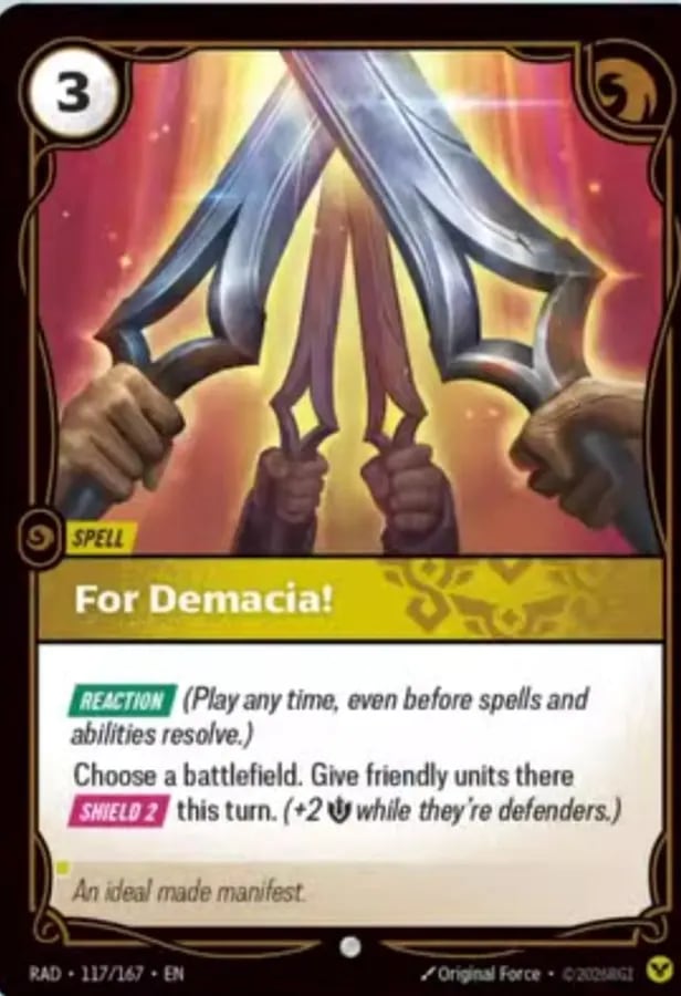 For Demacia! — Riftbound card RAD 117