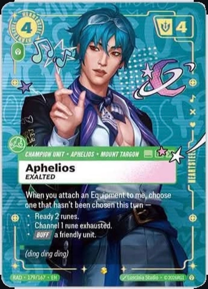Aphelios, Exalted — Riftbound overnumbered card RAD 179