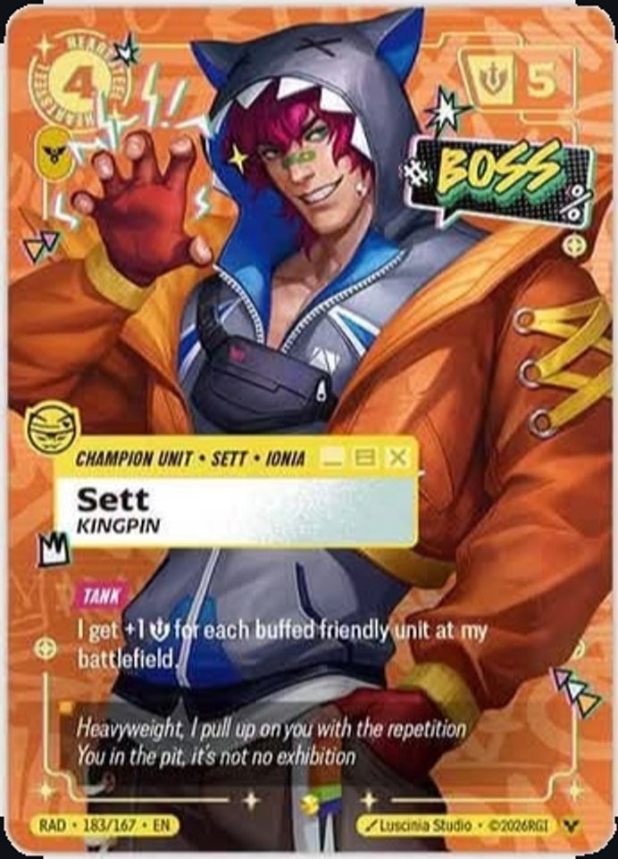 Sett, Kingpin — Riftbound overnumbered card RAD 183