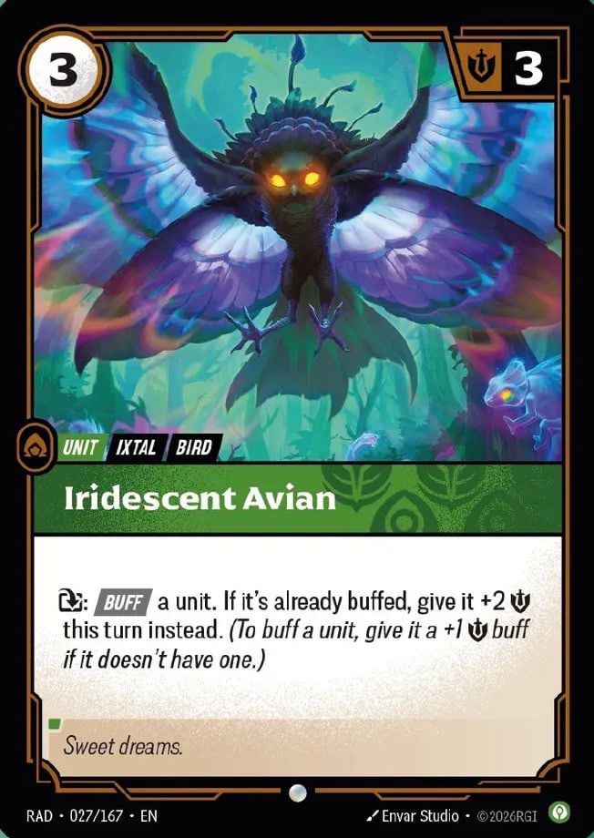 Iridescent Avian — Riftbound card RAD 027