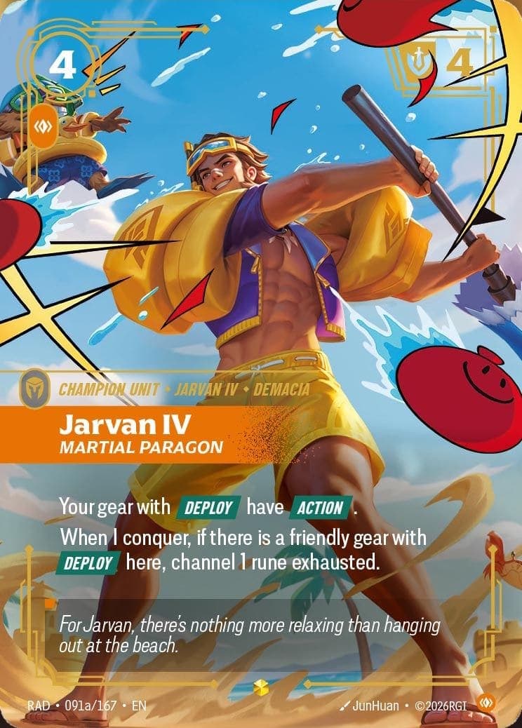 Jarvan IV, Martial Paragon — Riftbound Showcase card RAD 091a