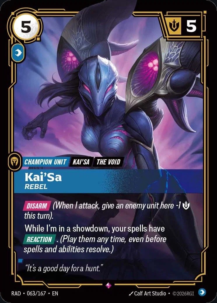 Kai'Sa, Rebel — Riftbound card RAD 063