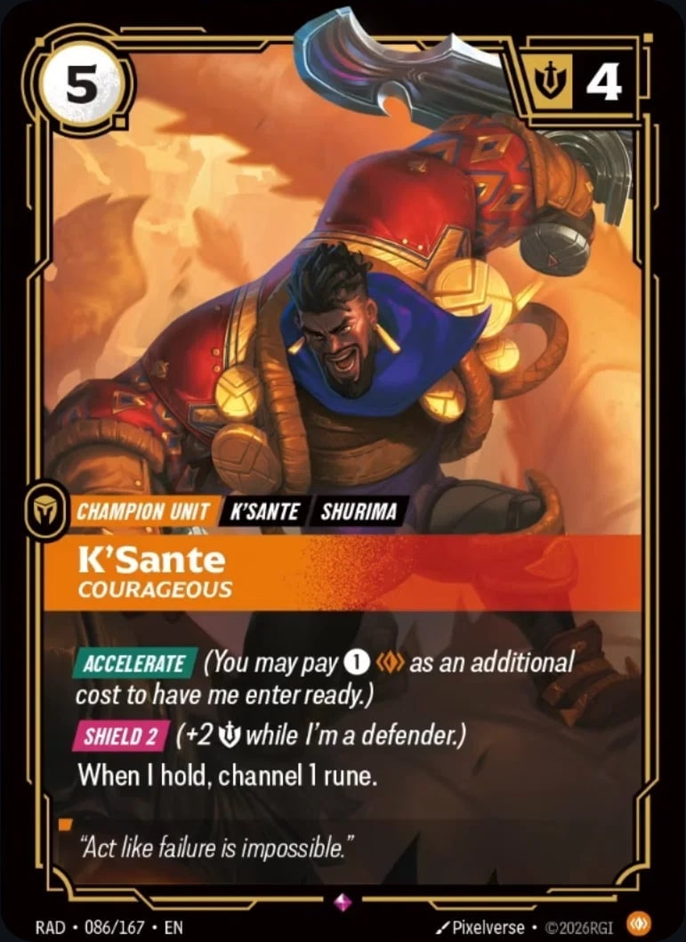 K'Sante, Courageous — Riftbound card RAD 086