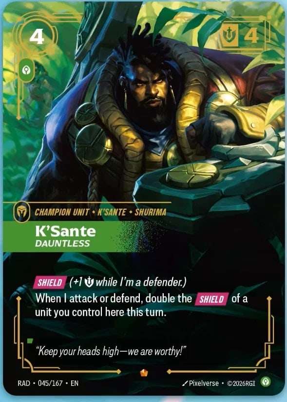 K'Sante, Dauntless — Riftbound Epic card RAD 045