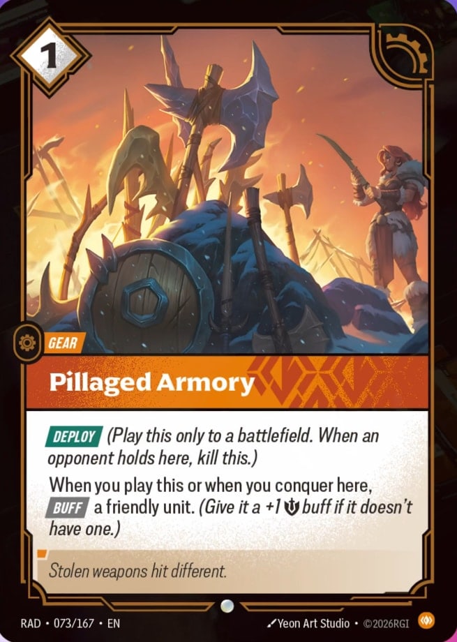 Pillaged Armory — Riftbound card RAD 073
