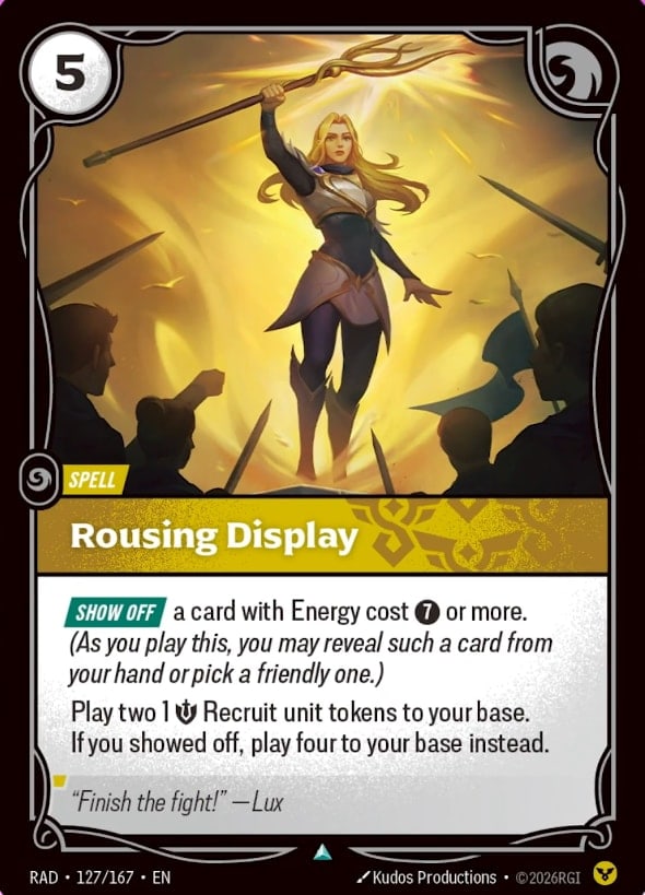 Rousing Display — Riftbound card RAD 127