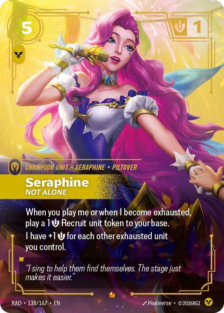 Seraphine, Not Alone — Riftbound Epic card RAD 138