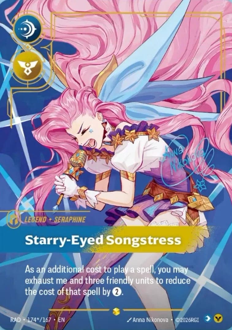 Seraphine, Starry-Eyed Songstress — Riftbound signature card RAD 174