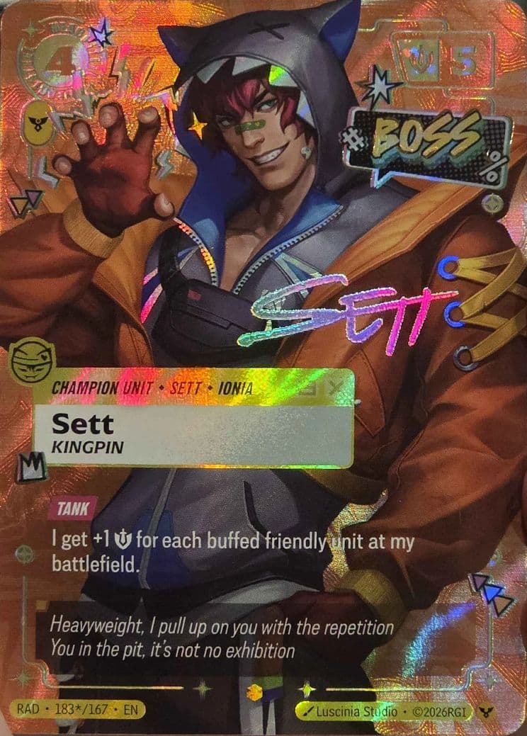 Sett, Kingpin — Riftbound signature card RAD 183