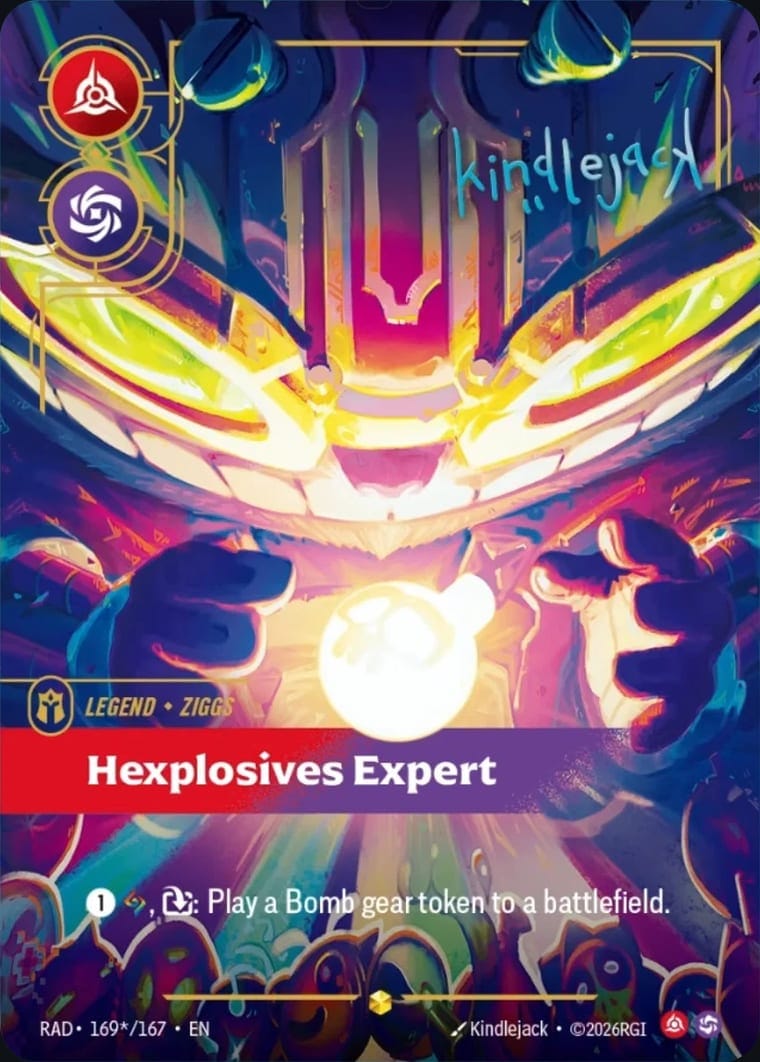 Ziggs, Hexplosives Expert — Riftbound signature card RAD 169
