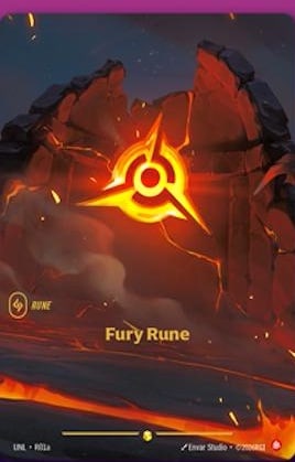 Fury Rune — Riftbound Showcase card UNL R01a