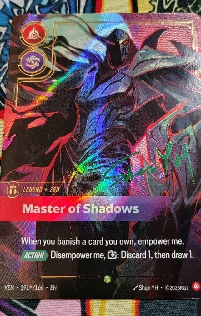 Zed, Master of Shadows — Riftbound signature card VEN 191