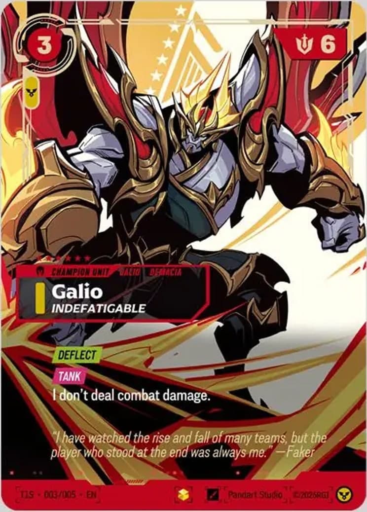 Galio, Indefatigable — Riftbound promo card T1S 003